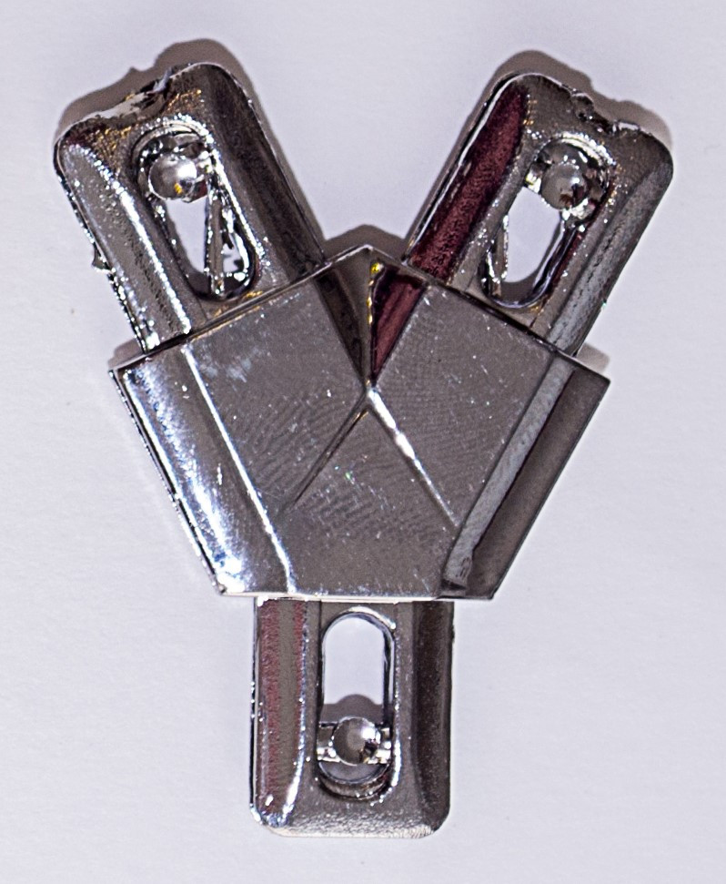 Y-обр соед. под 55 град, золото, хром (пластик) - фото - 2