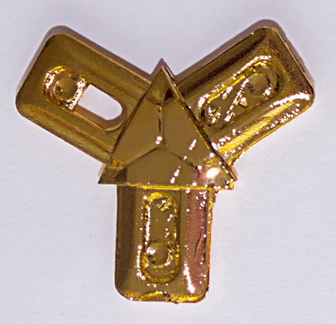 Y-обр соед. под 125 град, золото, хром (пластик) - фото - 2