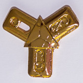 Y-обр соед. под 125 град, золото, хром (пластик) - фото - 2