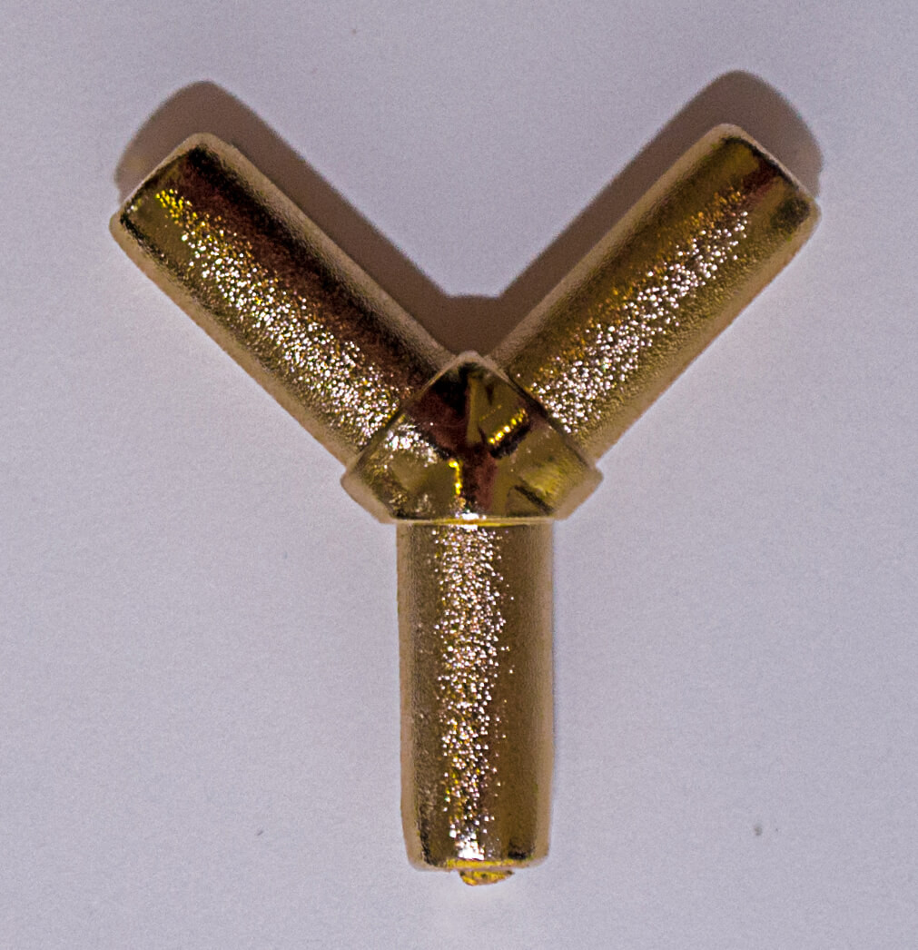 Y-обр. соед. 90град. белый/золото/хром (пластик) - фото - 3