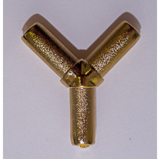 Y-обр. соед. 90град. белый/золото/хром (пластик) - фото - 3