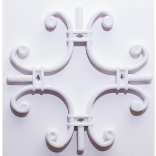 ДЭ "Вензель со свободной серединой, белый/золото/хром - фото - 2