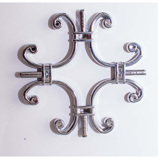 ДЭ "Вензель со свободной серединой, белый/золото/хром - фото - 1