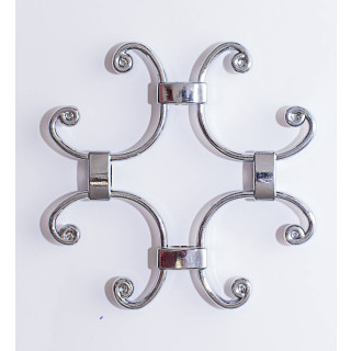 ДЭ "Вензель с перекрещенной серединой" золото/хром - фото - 1