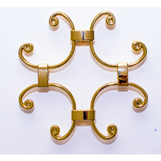 ДЭ "Вензель с перекрещенной серединой" золото/хром - фото - 2