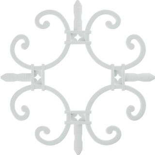 ДЭ "Вензель" 5,5*7,5 мм со свободной серединой, золото/белый, 100мм*100мм - фото - 1