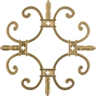 ДЭ "Вензель" 5,5*7,5 мм со свободной серединой, золото/белый, 100мм*100мм - фото - 2