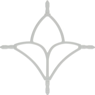 ДЭ "Лилия" 5,5*7,5 мм, золото/белый, 100мм*100мм - фото - 1