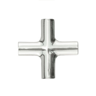 Центральный крест (накладка) белый/золото/хром (алюминий) - фото - 3