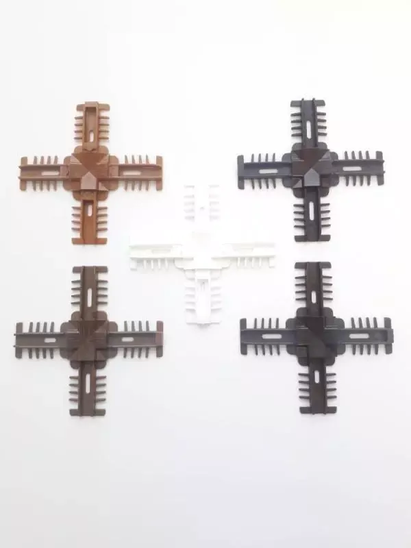 Центральный крест 18 мм двухцветный  белый+золотой дуб/белый+махагон/белый+рустикальный дуб/белый+темный дуб - фото - 1