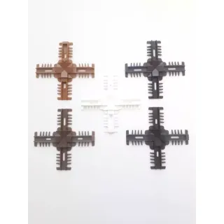 Центральный крест 18 мм двухцветный  белый+золотой дуб/белый+махагон/белый+рустикальный дуб/белый+темный дуб - фото - 1